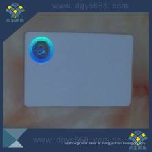Étiquette de hologramme d&#39;estampillage à chaud sur la carte de PVC